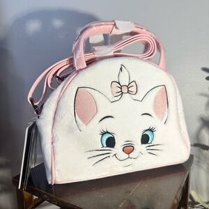 Loungefly Marie Fuzzy White and Pink Dome Handbag nwt